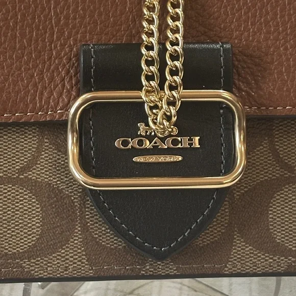 COACH Signature Colorblock Morgan Crossbody in Khaki/Multi, BNWT - Picture 8 of 16